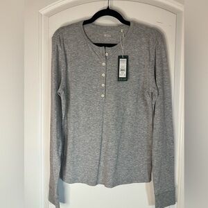 Alpine Design Long Sleeve Henley Top ~  Heather Gray